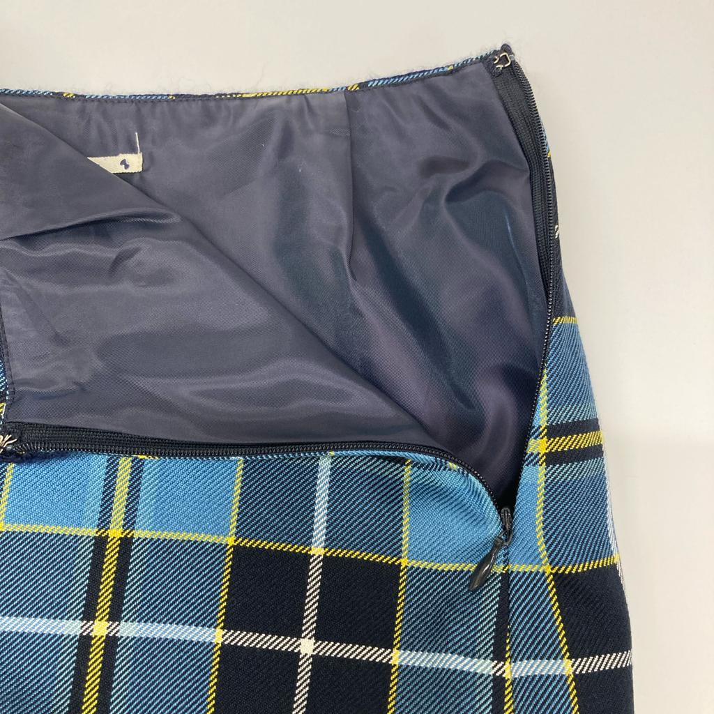 Mina Perhonen Blue Tartan Silk Skirt Skirt Not Written blueUsed