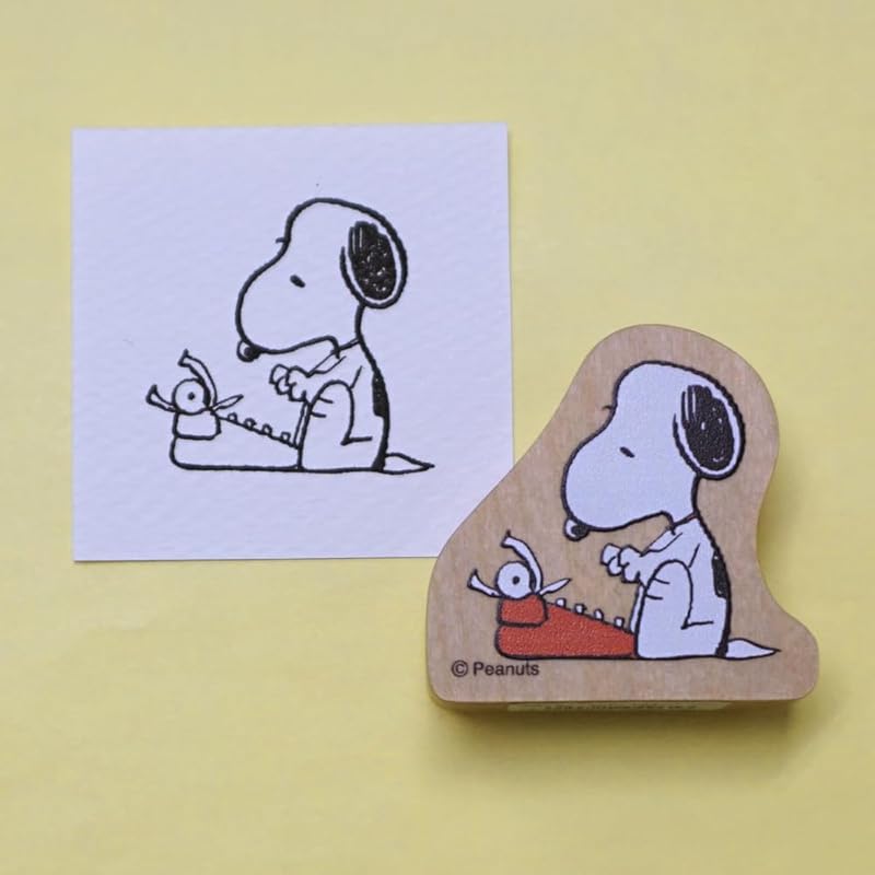 Children's Face Stamp Snoopy Wood Piece Snoopy Typewriter 2283-001