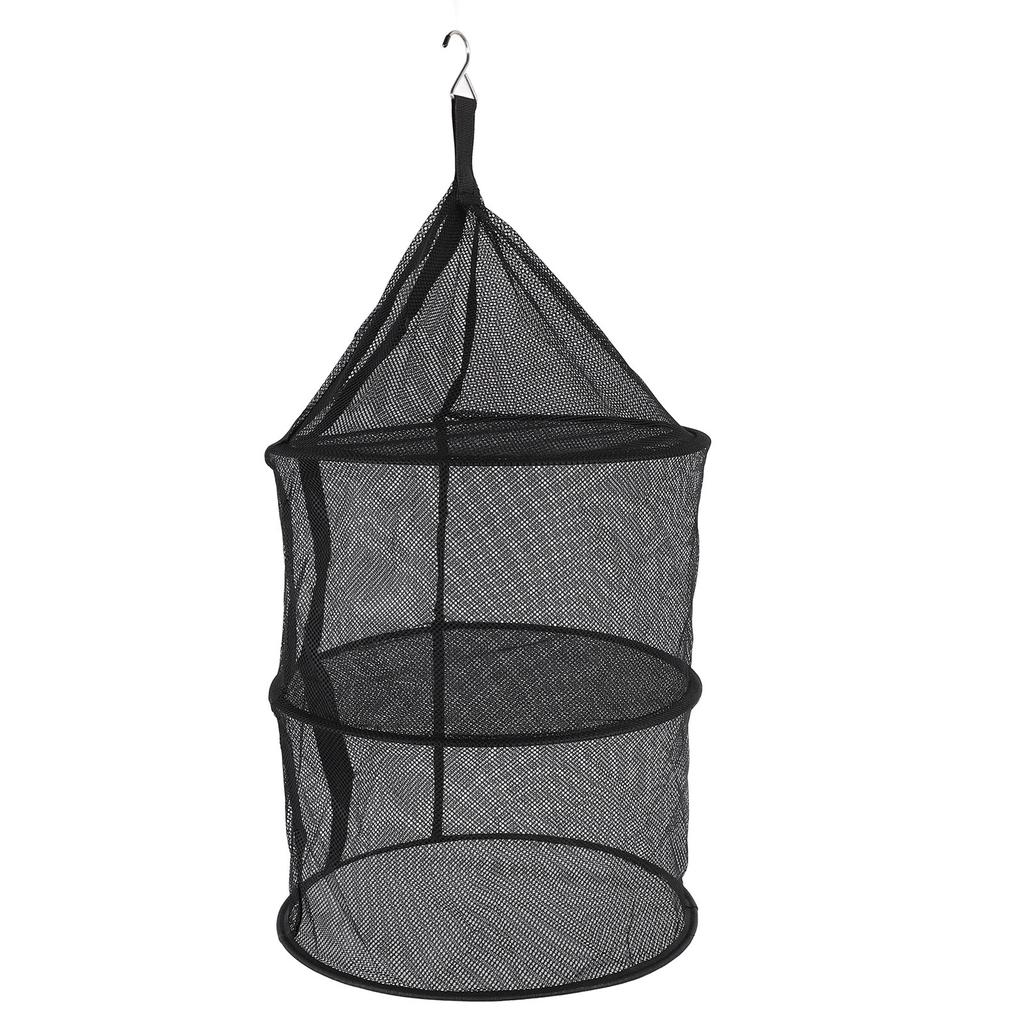 Drying Rack 3 Layers Folding Fish Mesh Foldable Hanging Drying Fish Net for Fish Fruit Vegetables with Zipper Opening