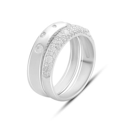 Bague en argent avec oxyde de zirconium, poids du produit 6,17 g (2184522)