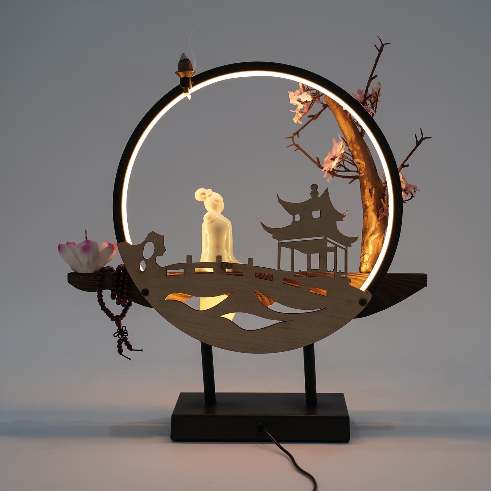 

Home Waterfall Ceramic Backflow Incense Burner Holder, Round, Lotus Heart, Windproof United States