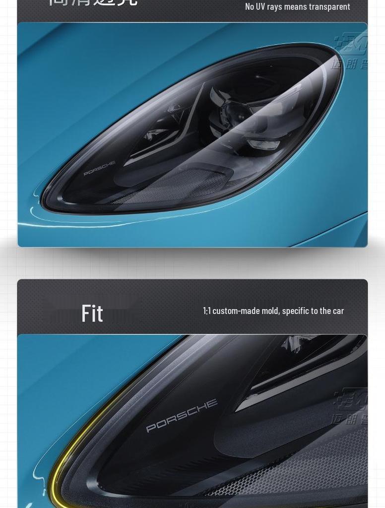 Película TPU Negra Ahumada para Faros para Porsche Cayenne, Macan, Panamera, 718