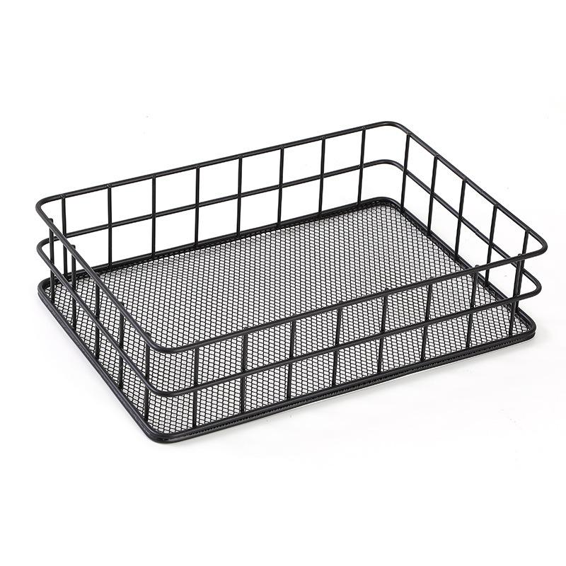 Cold Rolled Steel Storage Basket Nordic Geometric Cutout Desktop Organizer For Cosmetics Office Supplies Bathroom Vanity