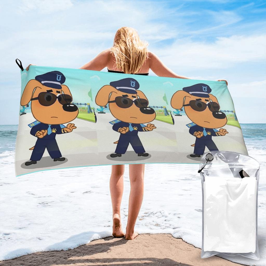 Sheriff Labrador Beach Towel Soft Microfiber Quick Dry Absorbent Quick Towels For Swimming