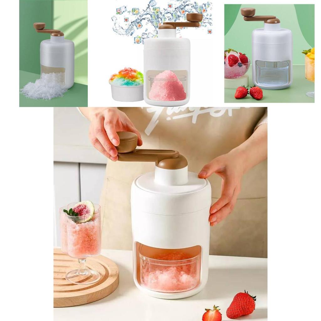 Compact Manual Ice Crusher Hand Crank Snow Cone Maker Portable Non-electric Ice Shaver For Home Use