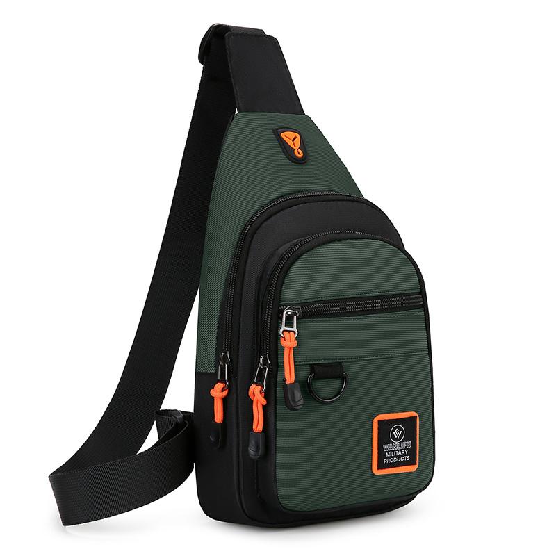 

A Men s leisure outdoor hiking bike shoulder bag, waterproof sports crossbody bag, travel backpack, men s chest bag армия зеленый