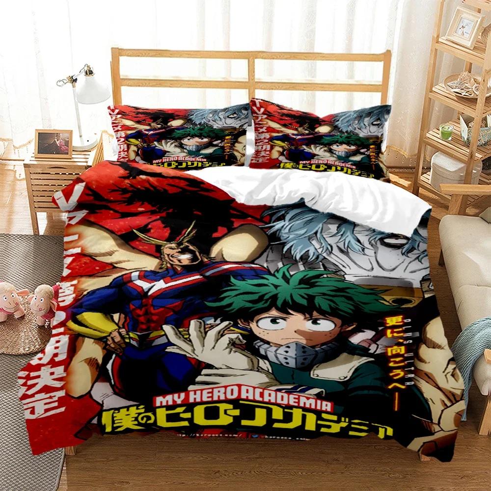 My Hero Anime Druck Dreiteiliges Bettwäscheset Mode Kinder Oder Erwachsene Für Betten Bettbezüge Kissenbezüge Bettwäscheset Geschenk