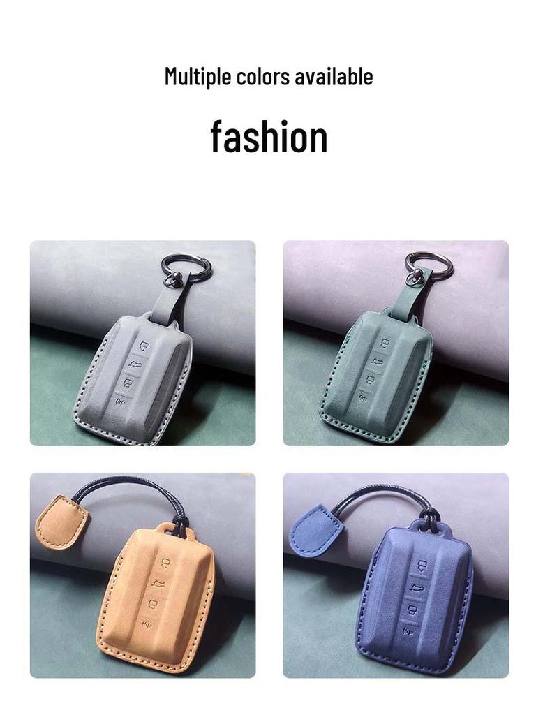 Tank 300/Wey Party Key Case: Leather Car Key Shell with Buckle for Interior Modification