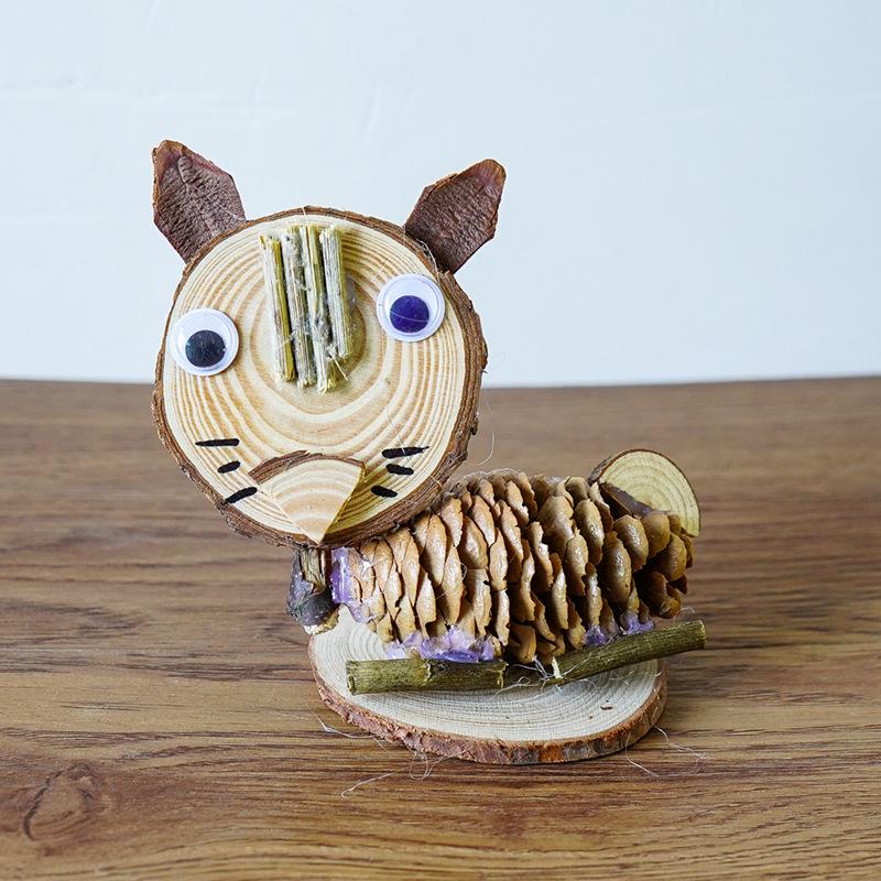 Handmade DIY Dried Flower Kit: Wood Chips, Branches, Pine Cones, Animals - Educational Parent-Child Creative Christmas Activity