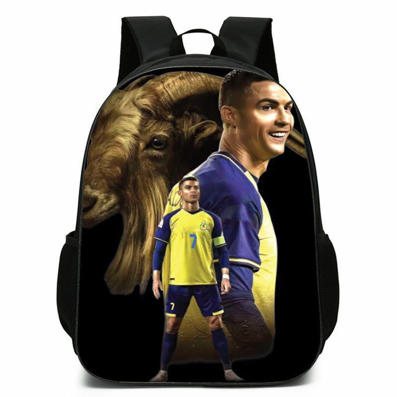 Football Messi Anime Cartoon Character Student Backpack For Kids Schooling