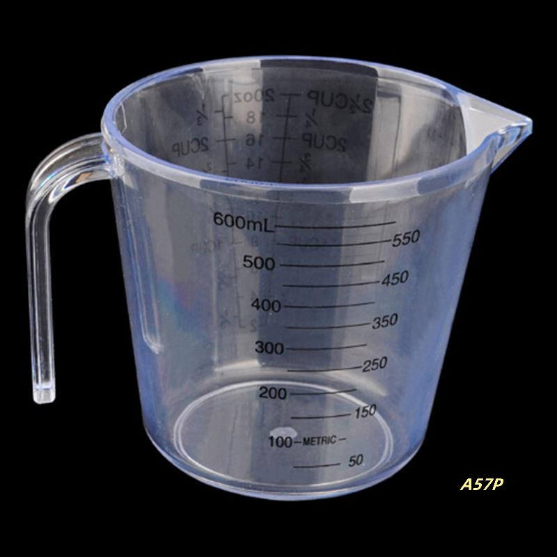 2X Baking Tools Double-Sided Graduated Plastic Measuring Cup With Graduated Measuring Cup Measuring Cylinder 600Ml