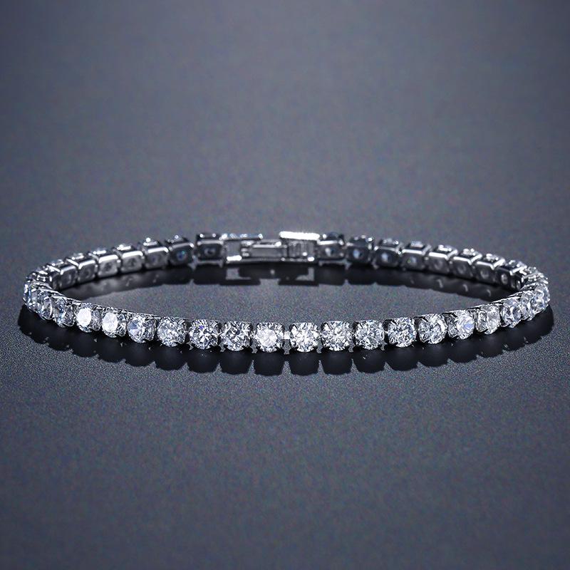 

RAKOL Korean Style Round Zircon Tennis Bracelet for Women 4mm