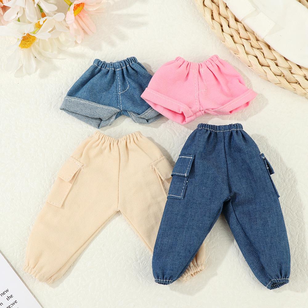 30CM Doll Clothes Fashion Stripe Undershirt Casual Wear Shorts Tooling Style Jeans Pants For 11.5" 1/6 BJD Dolls Accessories