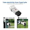 EV Laddningsadapter Typ 2 till Schuko-uttag 16A 220V EV-kontakt EV-omvandling Energi