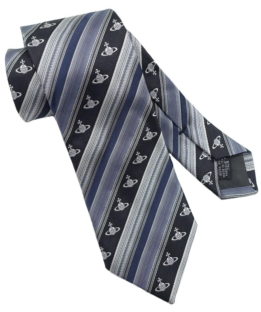 VIVIENNE WESTWOOD Tie VW26 (8,5 cm bred) Grå/Svart [Brukt]