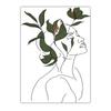 Abstract Wall Art Botanical Line Flower Woman Figure Canvas Painting Modern Style Poster Prints Bedroom Living Room Wall Decor