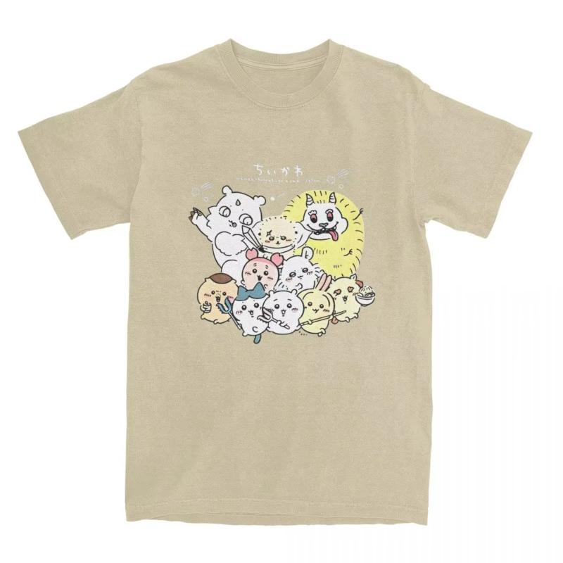MINISO Chiikawa Japanese Manga Cute Cartoon Y2K T-Shirt Summer Japan Women Vintage T-Shirts Hip Hop Tee Shirt for Men Tee