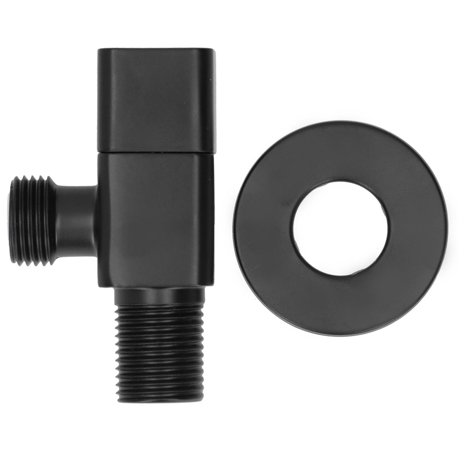 

G1 2 Angle Valve Mixer Water Stop Valve Bathroom Toilet Washbasin Accessory Black
