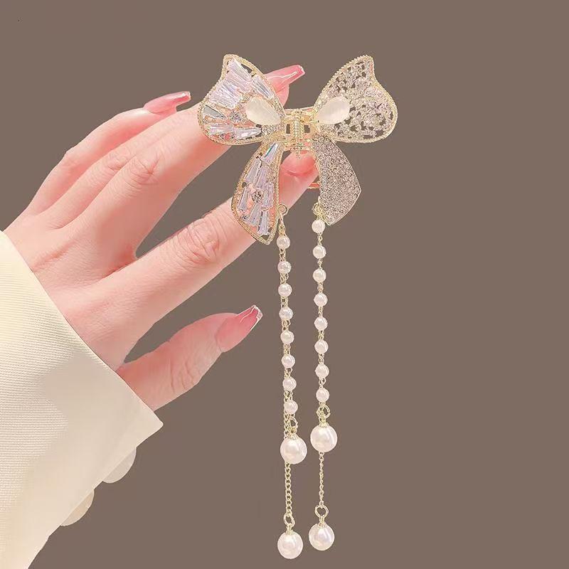 

Элегантная металлическая заколка-бабочка для волос: Зажим-кисточка высокого класса для женского полухвоста