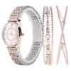 Women Watch Set Fashion Jewelry Gift Set Wrist Watch Bracelet for Party BirthdaySilver Pink White