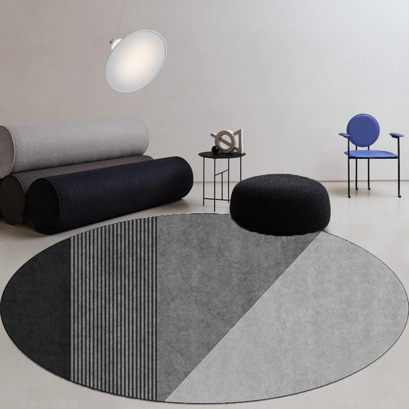 Simple Round Carpet Crystal Velvet Living Room Sofa Coffee Table Blanket Home Office Chair WearResistant And Easy To Take Care Of Foot Pad
