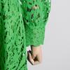 Retro Style Waist Embroidery Swing Dress Spring and Autumn Fashion Bubble Sleeve Dress Women's Medium Long Dress