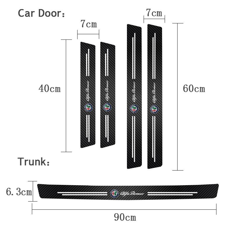 1/4/5Pcs Car Door Sill Scuff Plate Decor Carbon Fiber Stickers For Alfa Romeo 4C 159 Spider Giulia Giulietta 156 Tonale Mito 147