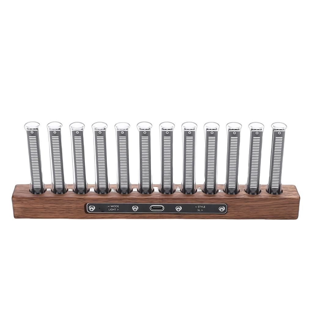 LED Music Spectrum Display Home Audio Analyzer High Sensitivity Music Rhythm Light Bar with 12 Light Tubes Adjustable