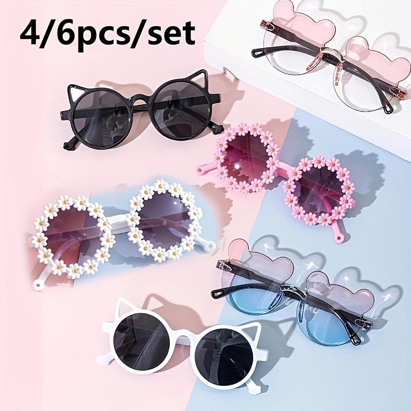 6/4 Cute Box and Bear Ear Cat Eye Shaped Fashionable Activity Glasses Suitable for Pool Parties Birthday Gifts