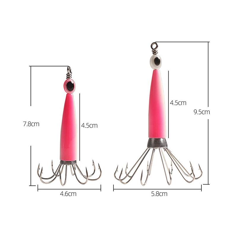 Umbrella-Shaped Style Squid Hook With Fish Eyes Sleeve-Fish Octopus Squid Bait Jig Hook Deep Sea Fishing Lure Cuttlefish Tackle