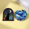 New Cartoon Badge Marine Life Whale Fun Animal Black Cat Mochizuki Alloy Brooch Gift