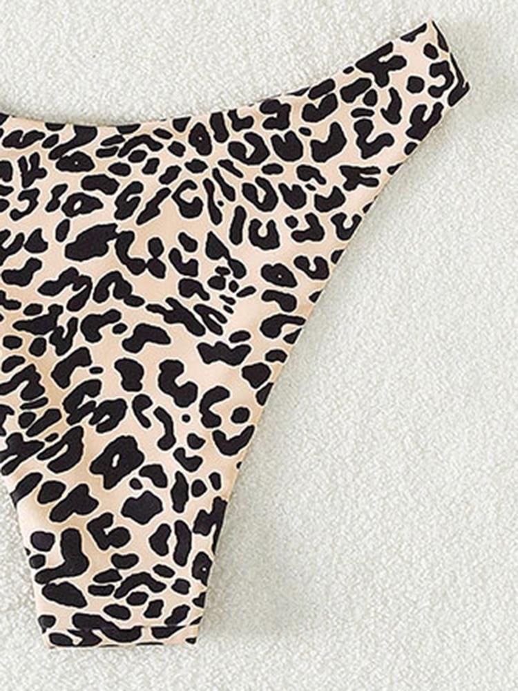 Sexy Leopard Bikini Set Damen Badeanzug Zweiteilig Rückenfrei Weibliche Bademode Baden Sommer 2025 Mode Urlaub Strandbekleidung