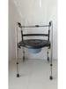 Foldable Stainless Steel Walker with Seat for Elderly - Outdoor, Pushable, Four-Wheel Cane