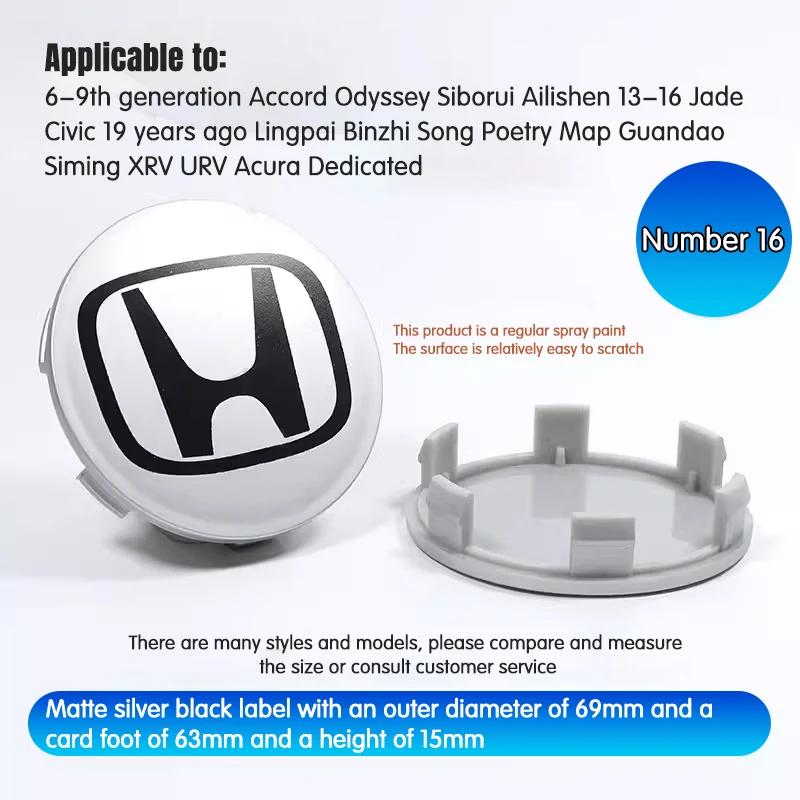 58MM/69MM Car Styling Wheel Center Hub Caps Cover Replacement Accessories For Honda CITY CIVIC Mugen Pilot Type R Type S Insight