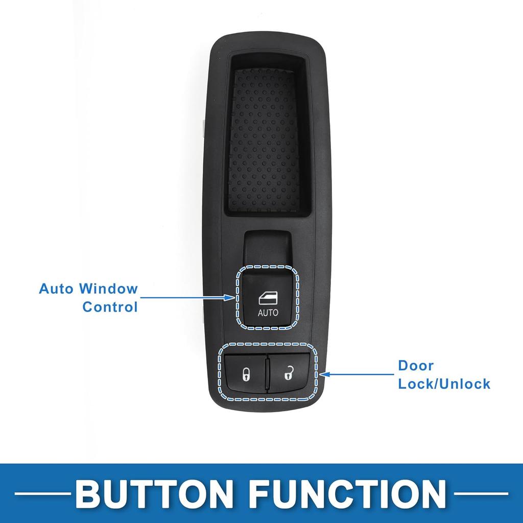 Power Window Switch No.68148892AA Window Control Switch for Ram 1500 2500 3500 2013-2019 Black