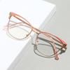 Diamond-Inlaid Color-Changing Flat Lens Cat Eye Glasses - Women's European & American Style, High-End Anti-Blue Light Casual Wear