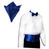 [ABOOFAN] Cummerbund, Bow Tie, Pocket Square 3-Piece Set - Tuxedo, Formal Suit, Men's Tailcoat, Wedding, Party, Adjustable Size (Royal Blue)