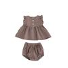 Adorable Summer Checked Top And Shorts Set For Baby Girls With Comfortable Cotton Fabric