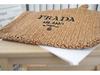 Striped Handmade Straw Tote with Letter Embroidery - Casual Beach Travel Bag