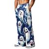 Men's Loose Fit Wide Leg Joggers with Pockets - Printed Casual Sweatpants for Sports and Daily Wear