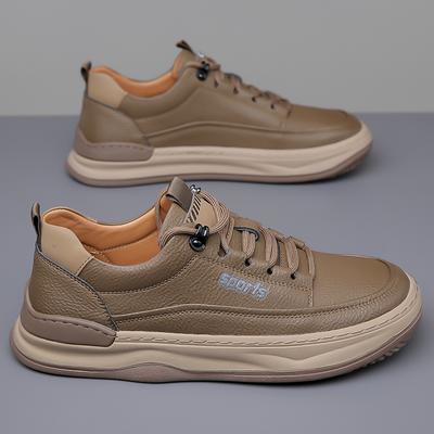 Hochwertige Herren Freizeit Leder Board Schuhe Sommer Casual Business Oxford Schuhe Dicksohlige Outdoor Vielseitige Laufschuhe