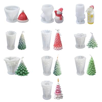 Luoye Christmas Tree 3D Candle Soap Mould DIY Candle Epoxy Mold Handmade Candles Aroma Wax Soap Molds for Decoration