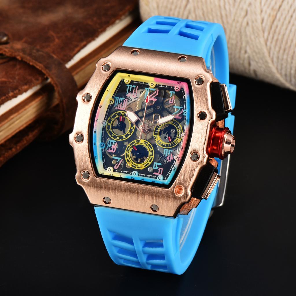 Barrel-shaped color quartz watch fashion business leisure silicone watch male student daily with calendar watch