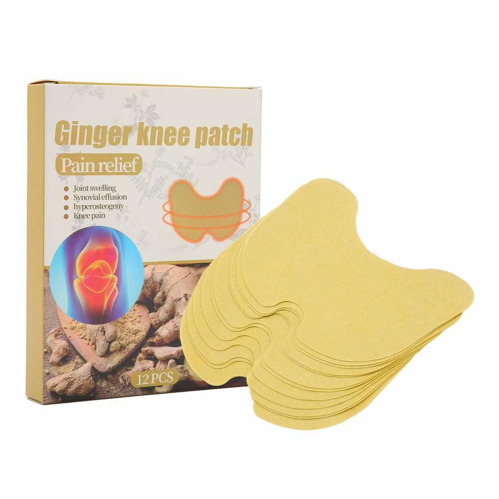 24 Pcs Knee Stickers Home Herbal Heating Moxibustion Ginger Pain Relieving Knee Patch Heat Patches