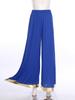 Womens Worship Praise Dance Pants Elastic Waist Metallic Shiny Trim Wide Leg Pants Loose Trousers