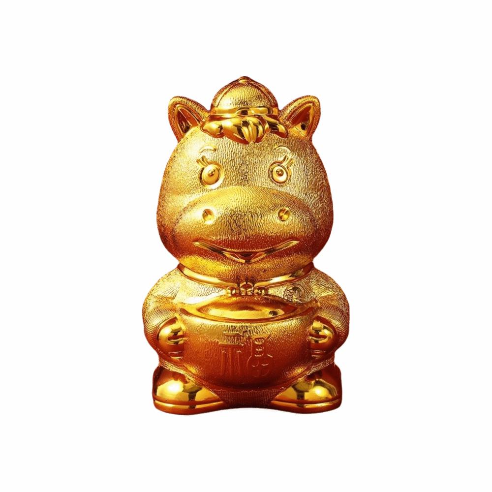 Traditional Zodiac Horse Piggy Bank Creative Gold Lucky Money Ingots Statues Cute Prosperity Feng Shui Wealth Symbol New Year