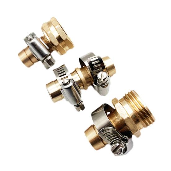 

3 шт. 5/8-дюймовый садовый шланг для ремонта мужского и женского шарниров, комплект соединителей с 3 зажимами золотистый