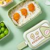 Double Layered Cartoon Lunch Box Drop-proof Compartment Lunch Box Plastic Lunch Box  Canteen