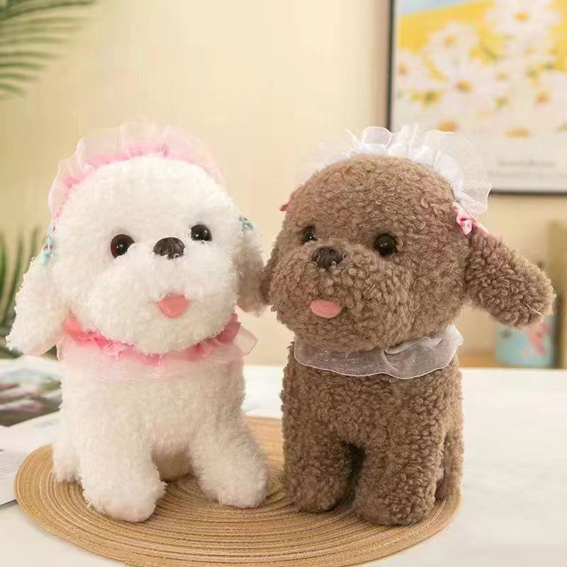 Doll Cute Puppy Lace Plush Toy Children Birthday Holiday Gift Girl Bed Doll