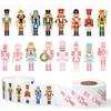 3cm 1000pcs Christmas Nutcracker Sticker Rolls Small Pink Nutcracher Stickers Gift  Stationery for Kids School Party Favor